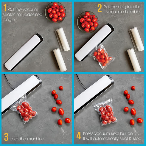 Houseables Vacuum Sealer Bags, Sous Vide Rolls, Large 8 Inch x 50 Ft, Airtight Vacuum Saver, Microwave Safe