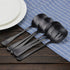 AOOSY 8.7 Inches Matte Black Utility Skimmer, 8 3/4" Stainless Steel Serving Spoons Set x 3, Slotted Spoons x 3 for