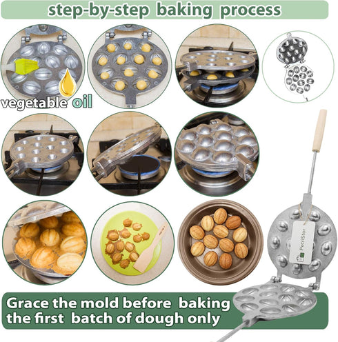 12 Walnut Cookie Mold Maker - Oreshki Mold Maker - Walnut Cookie Molds - Russian - Oreshki Maker