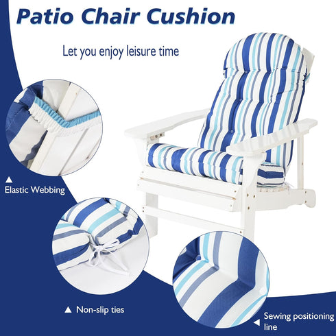 Enipate Weather Resistant Adirondack Chair Cushions High Back Rocking Chair Cushion Indoor Outdoor Patio Tufted Thicken