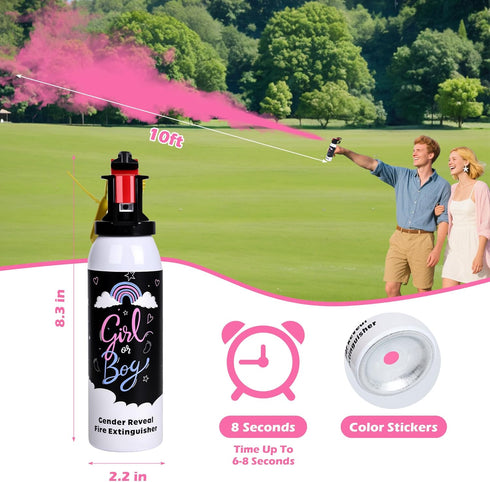 GDLYXJ 100% (100g 2pcs) Baby Gender Reveal Fire Extinguisher; Colorful Smoke Powder Spray; Safe and Eco-Friendly Gender