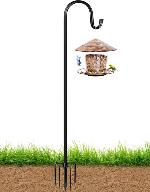 XDW-GIFTS Bird Feeder Pole for Outdoor, 60 Inch Shepherds Hooks Heavy Duty