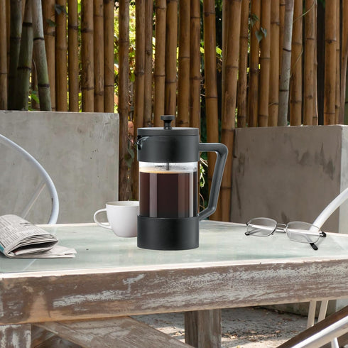 Oggi Borosilicate Glass French Press Coffee Maker, 34oz - 8 Cup Capacity, Stainless Steel Lid & Plunger