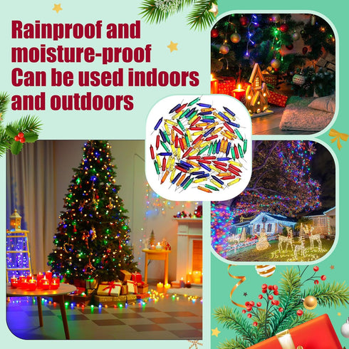 50 Bulbs Bulbs Supplies(Colorful,6v*0.08a) Mudder Pcs Christmas Mini Replacement Light Christmas Tree Lights