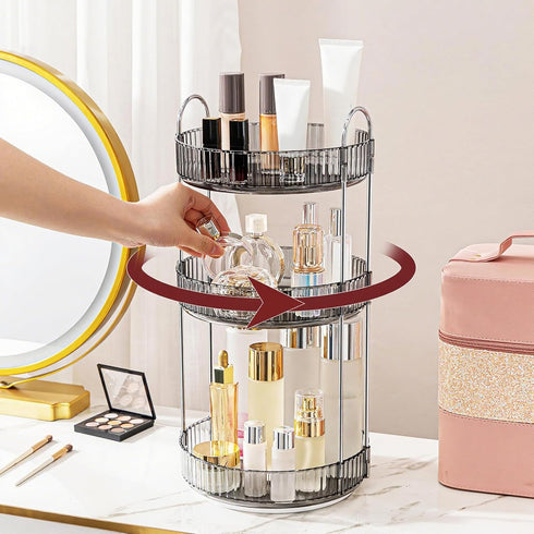 INVSSENE 360 Rotating Makeup Organizer, Bathroom Make Up Spinning Holder Rack, Large