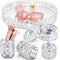 Tioncy 5 Pieces Crystal Makeup Decorative Vanity Tray Set - Mirrored Perfume Holder for Dresser, Jewelry Organizer