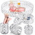Tioncy 5 Pieces Crystal Makeup Decorative Vanity Tray Set - Mirrored Perfume Holder for Dresser, Jewelry Organizer