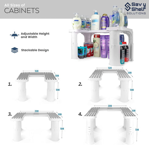 Expandable Under Sink Organizer and Storage I Bathroom Under the Sink Organizer Kitchen Under Sink Shelf I Cleaning