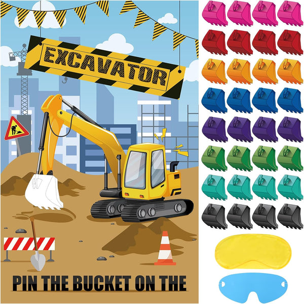 Hxezoc Pin The Bucket on The Excavator Game with 32 Pcs Buckets