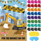 Hxezoc Pin The Bucket on The Excavator Game with 32 Pcs Buckets
