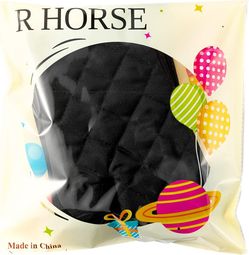 R HORSE 4Pcs Oven Mitts Set, Heat Resistant Cotton Kitchen Gloves with Pocket & Hanging Loop
