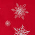 Violet Linen Embroidered Red Christmas Table Topper, 36" Square, Snowflakes