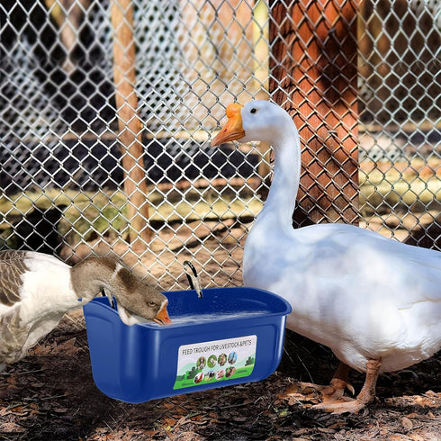 6 Pack Chicken Feeder Waterer, Duck Feeder Supplies, Hanging Fence Feed Trough with Clips for Goat, Sheeple, Piglet