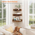 Set 3 3 Homode Corner Shelf Wall Mount, of Floating Corner Shelves with Cord Hole, Tier Wood Wall Display Shelf