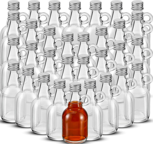 Suclain 32 Pcs 1.7oz Mini Glass Syrup Bottles Small Syrup Jars with