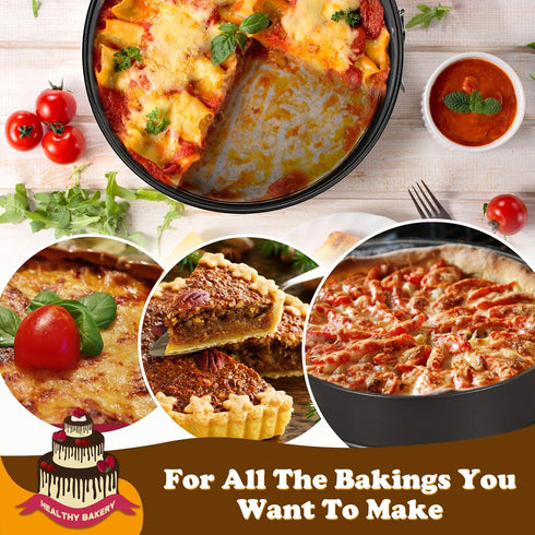 HIWARE 8 Inch Non-stick Springform Pan, Leakproof Cheesecake Pan with Removable Bottom and 50 Pcs Parchment Paper