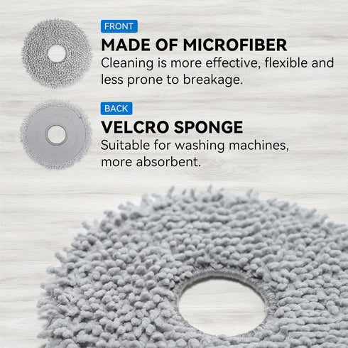 Microfiber Vacuum Mop Cloth Pads for Roborock Q Revo & Qrevo MaxV Robot Vacuum, Reusable & Washable Replacement Parts
