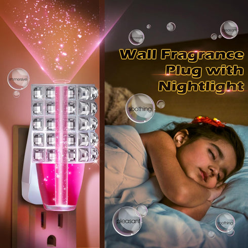 Wall Fragrance Plug in with Night Light, Compatible with Bath & Body Works WallFlower Fragrance, Essential Oil Diffuser