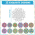 48 Set 12 Pcs Mandala Coloring Cutouts DIY Your Own Mandala Cards Mandala Painting Poster Stress Relieving Activity