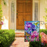 Welcome Spring Hummingbird Iris Garden Flag, Double Sided Purple Flower Bird Yellow Butterfly Outdoor Decor, 12x18