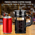 French Press Coffee Maker, 304 Stainless Steel, 4 Filters System, Borosilicate Glass, BPA-Free, Brewed Tea Pot