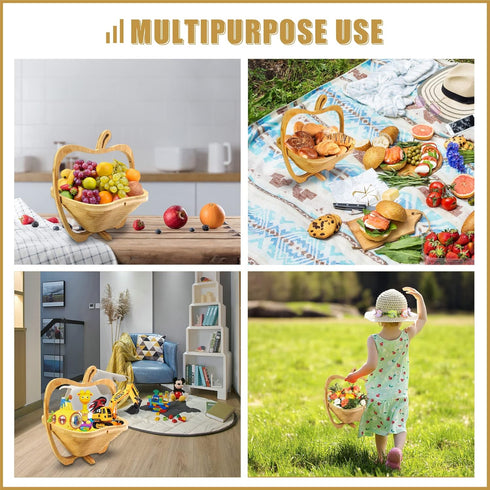 MYOSOTIS Apple Shape Foldable Fruit Basket Gift Snack Box for Halloween Holiday Party Christmas Decoration