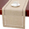 Grelucgo Large Handmade Hemstitch Beige Table Runner, Rectangular 14 by 108 Inch