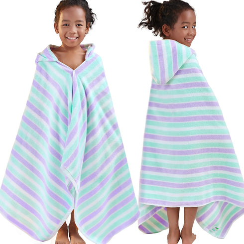 VOOVA & MOVAS Kids Hooded Bath Towels(3-10Years),Absorbent Quick Dry Lightweight Hooded Cotton