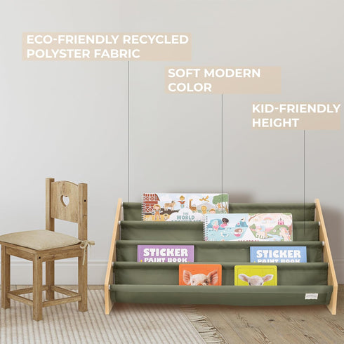 ZICOTO Decorative Wooden Bookshelf for Kids Rooms - Keeps Plenty of Books Neatly Organized & Within Reach for Toddlers