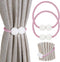 Pinowu Magnetic Curtain Tiebacks Clips, Window Holdbacks for Home Office, Classic Design (1 Pair, Pink)