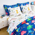 Wajade 7 Piece Kid Boys Dinosaur Comforter Set Twin Size 3D Blue