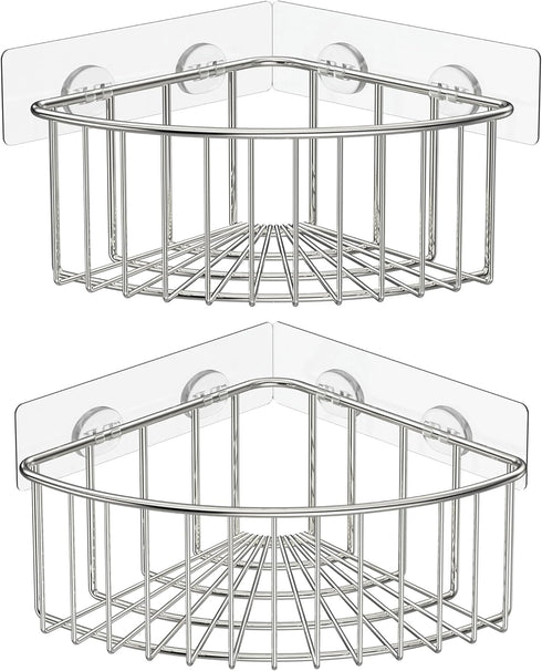 SMARTAKE 2-Pack Corner Shower Caddy Deep Basket Design, SUS304 Stainless Steel, Wall