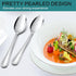 E-far 12-Piece Dinner Spoons Set, 7.9 Inch Stainless Steel Silverware with Pearled Edge, Mirror Polished & Dishwasher