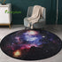 3'3" Fancytan Galaxy Rug, Universe Space Nebula Star Starry Night Moon Cloud Round Rugs Large for Living Room, Space