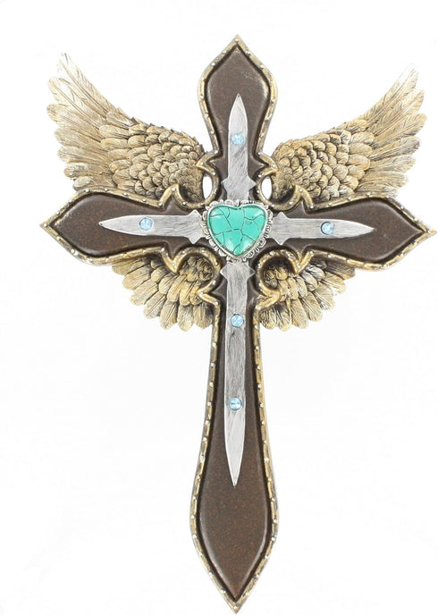 LL Home 12498 Blue Heart Layered Cross Wings