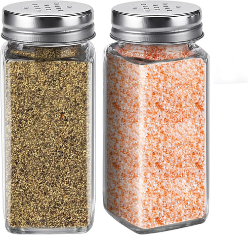 DWTS DANWEITESI Large Salt and Pepper Shakers Set, Cute Farmhouse Kitchen Spice Jars with Stainless Steel Lid
