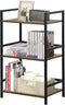 LOFTEY Book Shelf Small Bookshelf, 3 Tier Industrial Short Bookshelf, Metal Open