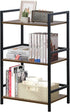 LOFTEY Book Shelf Small Bookshelf, 3 Tier Industrial Short Bookshelf, Metal Open
