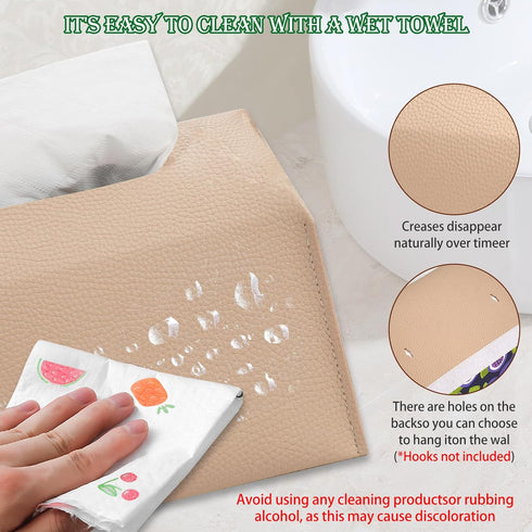 Choary (1, Tissue Box Cover Holder Compatible with Kleenex Disposable Paper Hand Towels, Stylish Leather Wall-Mounted