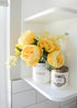 Admired By Nature 9 Stem Artificial Flowers English Rose Bud Spring Wedding Bouquet for Bride Bridesmaid, Yellow Floral