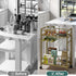 2 Bar Cart, Serving Cart for Home, Microwave Cart, Drink Cart, Wine Cart with Mirrored Shelves, Wine Holders, Glass