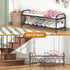 Hleelomi 2-Tier Closet,Living Expandable Shoe Rack for EntrywayAdjustable Metal Shoe Organizer for Room,Dorm,Black