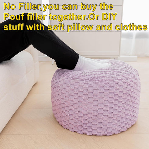 20x20x12 Inches Asuprui Pouf Ottoman Unstuffed Floor Pouf Ottoman Foot Rest Round Poof Seat Floor Bean Bag Chair