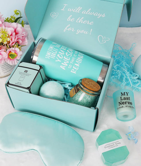 Birthday Gifts for Women Mom Christmas Gifts, Relaxing Spa Gift Basket Appreciation Gift for Her Christmas Gifts for Wife Sister Gifts Best friend Tumbler Candle Gift Set
