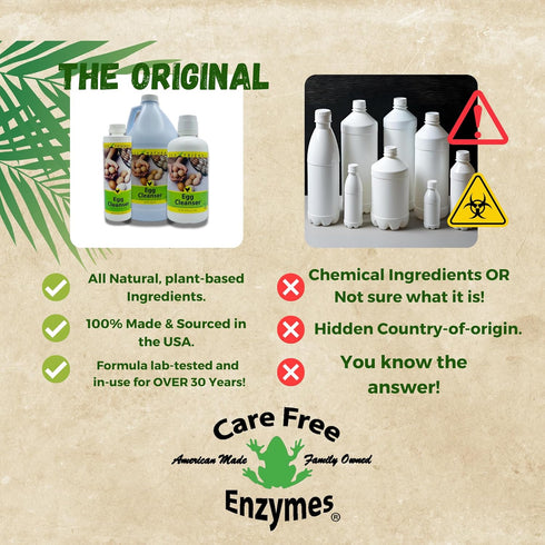 Care Free Enzymes 33.9 oz CareFree Enzymes Egg Washer & Egg Cleaner Natural Enzyme Egg Wash for Fresh Farm Eggs, Safe