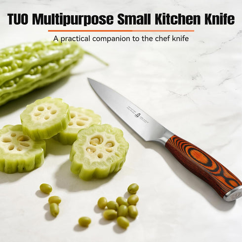 TUO Utility Knife, Small Kitchen Knife, 5 inch Paring Knife, High Carbon German Stainless Steel Cutlery