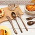 12 Set Set Geiserailie Pcs Wooden Silverware Wood Utensils for Eating Wooden Spoon Fork Knife Cutlery Kitchen Dinner