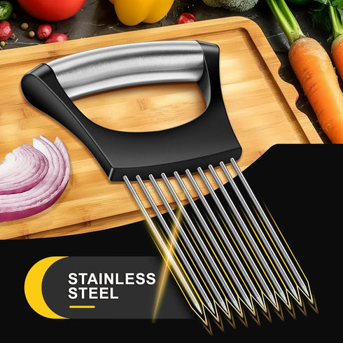 zokxoiy Premium Onion Slicer, Stainless Steel Onion Holder for Slicing, Kiwifruit, Tomatoes, Avocados, Eggs, Lemon