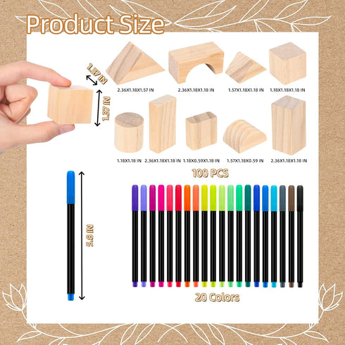 AryiHitt 141 Set 100 20 Pcs Baby Shower Game Sign Includes Decorative Square Signs DIY Blank Wooden Blocks Paint