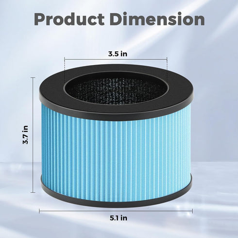 MK01 & MK06 True HEPA Filter Replacement for AROEVE MK01 MK06, ToLife TZ-K1 Air Purifier, 2 Pack
